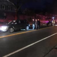 <p>First responders were busy at a two-car collision on Maple Street in Croton-on-Hudson Thursday.</p>