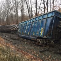 <p>Several cars on a Housatonic Railroad freight train derailed Tuesday near Silvermine Road in Brookfield, police said.</p>