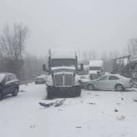 <p>A pileup on I-91 involved over 20 cars and three tractor-trailers, state police said.</p>