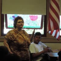 <p>Harriet Raphael talks to students about the Holocaust and her parents&#x27; experience.</p>
