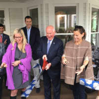 <p>First Selectman Jim Marpe and the owners of Serena &amp; Lily cut the fancy ribbon to open the lifestyle store in Westport last Friday.</p>