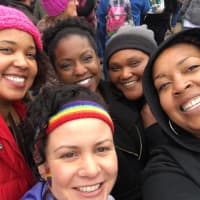 <p>Rockland resident Jeanine Cummins, front, at the Women&#x27;s March in Washington, D.C.</p>