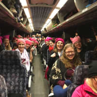 <p>One of the three buses from Glen Rock headed toward the Women&#x27;s March on Washington.</p>