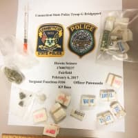 <p>Wilton K9 Officer Baso and Wilton Officer Eric Patenaude assisted the Connecticut State Police with a drug bust on the Merritt Parkway in Wilton.</p>