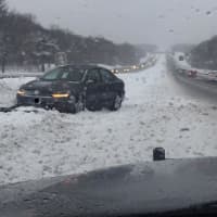 <p>Sleet and snow on Sunday afternoon caused crashes on highways across the entire state.</p>