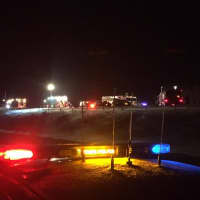 <p>I-84 in Tolland is closed Sunday night in both directions after a tractor-trailer rollover near Exit 67. No injuries were reported, but the tractor-trailer was carrying hazardous materials. I-84 will remain closed for a lengthy cleanup.</p>
