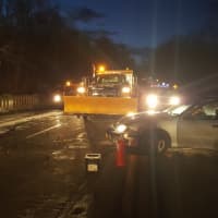 <p>A state DOT worker clearing snow off Route 9G was injured when a his front-end loader was hit by a car.</p>
