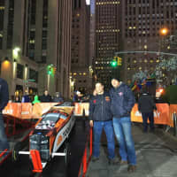 <p>Andy Sandor and Greg Rigos were among the New Rochelle firefighters to participate at the Rockefeller Center event.</p>