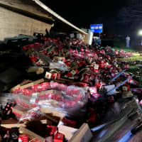 <p>A truckload of Dr. Pepper pallets were strewn across Route 78 in a Warren County rollover crash Monday night, authorities said.</p>
