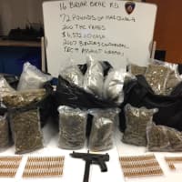 <p>Stamford police nabbed more than 72 pounds of pot during a raid.</p>