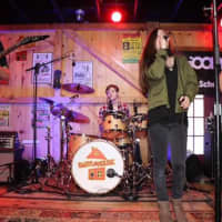 <p>School of Rock musicians will perform at the Brewster Ice Arena. Pictured: (L to R): Devin Reck (Mahopac), Devin Buckley (Somers), Erin Blake (Bedford), and James Raspanti (Brewster).</p>