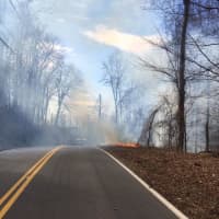 <p>Firefighters from the Mohegan Volunteer Fire Department battled a fast-moving brush fire in Cortlandt Manor on Thursday.</p>