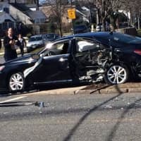 <p>The Lexus driver had to be extricated.</p>