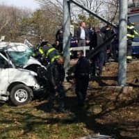 <p>Firefighters were dispatched to Route 9, where a man was entrapped after a car crash.</p>