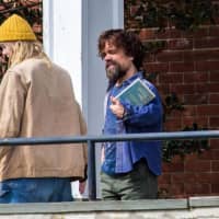 <p>Elle Fanning and Peter Dinklage at the Hastings Library.</p>