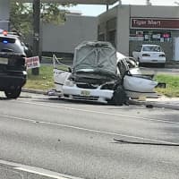 <p>Firefighters had to extricate the driver.</p>