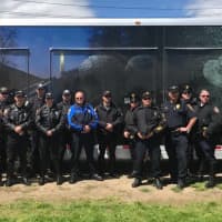 <p>Westport officers join others from across the state to accompany the Wall That Heals from Sherwood Island State Park to Seaside Park in Bridgeport.</p>