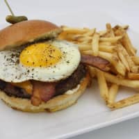 <p>Sunrise burger at All Star Cafe in Stamford.</p>