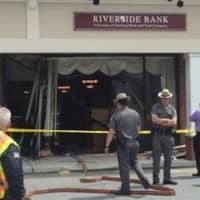<p>A car plowed through the front of Riverside Bank in the Village of Fishkill causing heavy damage.</p>