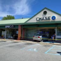 <p>A driver drove through the front of Chase Bank in Greenville.</p>