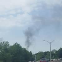 <p>Smoke could be seen from the Hutchinson River Parkway from the fire in Pelham.</p>