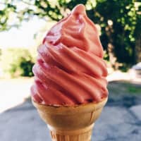 <p>&quot;Berry&quot; delicious strawberry soft serve at Scoops N&#x27; More in Carmel.</p>