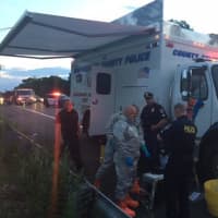 <p>Members of the Westchester County Police Hazardous Devices Unit - more commonly known as the Bomb Squad - helped a driver in need on Tuesday night.</p>