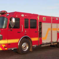 <p>Golden Bridge Fire Department displays its new truck.</p>