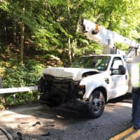 <p>One woman was injured in a crash on Route 129 near the Croton Dam.</p>