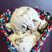 <p>Nutella Fudge Brownie in a hand-dipped patriotic waffle cone from Zoe&#x27;s Ice Cream Barn in Lagrangeville.</p>