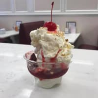 <p>Strawberry sundae at Conrad&#x27;s Confectionery in Westwood.</p>