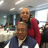 <p>Hawthorne Harris and his daughter, Corliss Harris, both of New Rochelle. Both are &quot;Army proud.&quot; Mr.Harris was wounded in Italy during World War II. Corliss Harris served in the Army and worked for the Department of Defense in Italy for many years.</p>