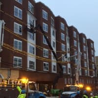 <p>A worker died after his cherry picker struck power lines and electrocuted him on Union Avenue in New Rochelle.</p>