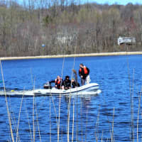 <p>A pair of boaters were rescued from Dixon Lake after their vessel overturned.</p>