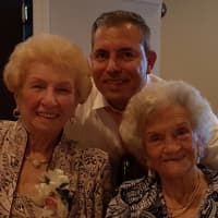<p>Marge LaBrusciano, left, of Rye Neck celebrating her 100th birthday with her grandson, Giovanni Gonzalez, and her 101-year-old cousin, Lucy DiQuinzio on Sunday. DiQuinzio lived in Harrison her entire life before moving to Stratford, Conn., in March.</p>