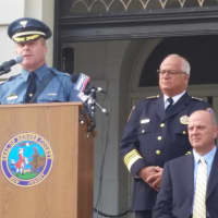 <p>New Jersey State Police LTC Patrick Callahan cites statistics.</p>