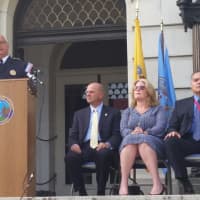 <p>Bergen County Sheriff Michael Saudino emphasizes the importance of pedestrian safety.</p>