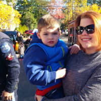 <p>Brianne and Aiden Kempenski enjoy the day at the police department.</p>
