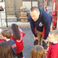<p>Rutherford Firefighter Sean Walker talks about fire safety.</p>