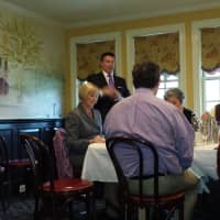 <p>Michael C. Corcoran Jr., who became the City of Rye&#x27;s police commissioner on Feb. 1, spoke to the Rye Rotary Club at Ruby&#x27;s Oyster Bar &amp; Bistro on Thursday. Rye Rotary President Pamela Dwyer is seated to Corcoran&#x27;s right.</p>