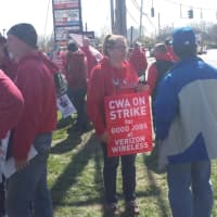 <p>These striking Verizon workers were wrapping up an informational picket outisde a Verizon store on Boston Post Road (Route 1) in Port Chester. They were greeted by many motorists&#x27; horns honking near Interstate 95 and I-287.</p>
