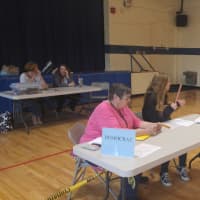 <p>A Stratford school is set up for primary voting on Tuesday.</p>