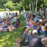<p>Families attended a Songs for Seeds concert at the Scarsdale Pool.</p>