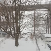 <p>The Walkway is covered in snow in Dutchess.</p>