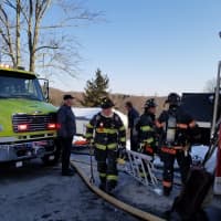 <p>Danbury Fire Department responding to structure fire on Clairanne Drive off of Kingswood Road</p>