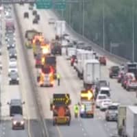 <p>Partial closures and serious delays on Interstate 81 in Cumberland County as seen just before 5 p.m. on Friday, April 19.&nbsp;</p>