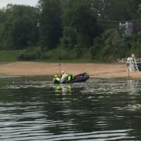 <p>Members of the Water Rescue Unit trained in Yorktown on Wednesday.</p>