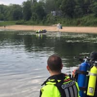 <p>Members of the Water Rescue Unit trained in Yorktown on Wednesday.</p>