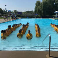<p>Young cadets getting some water training in following SCUBA lessons.</p>