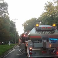<p>Brookfield Volunteer Fire Company responds to a house fire Wednesday evening.</p>